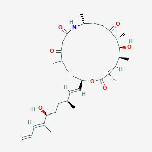 molecular formula C34H53NO7 B1253315 (2R,10R,14R,15S,16S,17Z)-15-hydroxy-2-[(1E,3S,6S,7E)-6-hydroxy-3,7-dimethyldeca-1,7,9-trienyl]-5,10,14,16,18-pentamethyl-1-oxa-9-azacyclononadec-17-ene-6,8,13,19-tetrone 