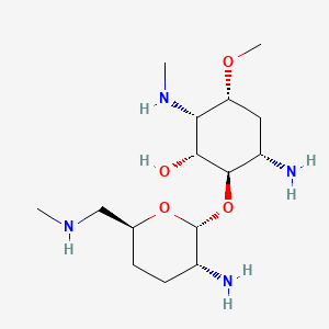 (1R,2R,3S,5R,6S)-3-amino-2-[(2R,3R,6S)-3-amino-6-(methylaminomethyl)oxan-2-yl]oxy-5-methoxy-6-(methylamino)cyclohexan-1-ol
