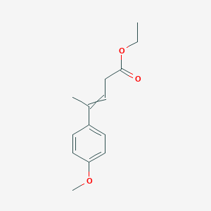 molecular formula C14H18O3 B12533230 Ethyl 4-(4-methoxyphenyl)pent-3-enoate CAS No. 654640-39-8