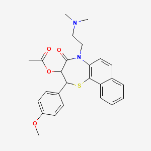 molecular formula C26H28N2O4S B1253325 Naphtho[1,2-b][1,4]thiazepin-4(5H)-one, 3-(acetyloxy)-5-[2-(dimethylamino)ethyl]-2,3-dihydro-2-(4-methoxyphenyl)-, (2S,3S)- 
