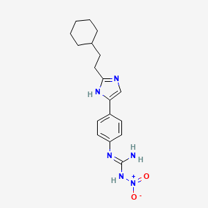 molecular formula C18H24N6O2 B12533311 Guanidine, N-[4-[2-(2-cyclohexylethyl)-1H-imidazol-4-yl]phenyl]-N'-nitro- CAS No. 651354-48-2