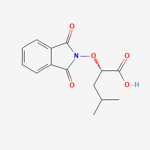 molecular formula C14H15NO5 B12533340 Pentanoic acid,2-[(1,3-dihydro-1,3-dioxo-2H-isoindol-2-yl)oxy]-4-methyl-,(2S)- CAS No. 688031-84-7