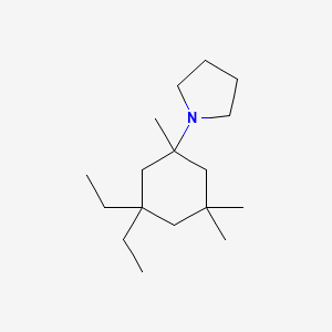 molecular formula C17H33N B12533382 Pyrrolidine, 1-(3,3-diethyl-1,5,5-trimethylcyclohexyl)- CAS No. 685088-14-6