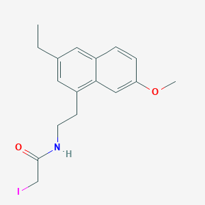 molecular formula C17H20INO2 B12533410 N-[2-(3-Ethyl-7-methoxynaphthalen-1-yl)ethyl]-2-iodoacetamide CAS No. 676165-38-1