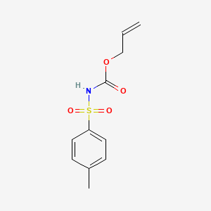 molecular formula C11H13NO4S B12533412 Carbamic acid, [(4-methylphenyl)sulfonyl]-, 2-propenyl ester CAS No. 18303-03-2