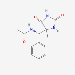 molecular formula C13H15N3O3 B12533413 N-[(S)-(4-Methyl-2,5-dioxoimidazolidin-4-yl)(phenyl)methyl]acetamide CAS No. 656807-51-1