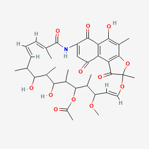 [(9E,19E,21E)-2,15,17-trihydroxy-11-methoxy-3,7,12,14,16,18,22-heptamethyl-6,23,27,29-tetraoxo-8,30-dioxa-24-azatetracyclo[23.3.1.14,7.05,28]triaconta-1(28),2,4,9,19,21,25-heptaen-13-yl] acetate