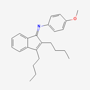 molecular formula C24H29NO B12533480 Benzenamine, N-(2,3-dibutyl-1H-inden-1-ylidene)-4-methoxy- CAS No. 731842-70-9