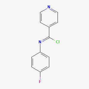 molecular formula C12H8ClFN2 B12533489 N-(4-Fluorophenyl)pyridine-4-carboximidoyl chloride CAS No. 652148-54-4