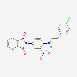 molecular formula C22H20ClN3O4 B1253356 2-[4-[2-(4-Chlorophenyl)ethylamino]-3-nitrophenyl]-3a,4,7,7a-tetrahydroisoindole-1,3-dione 