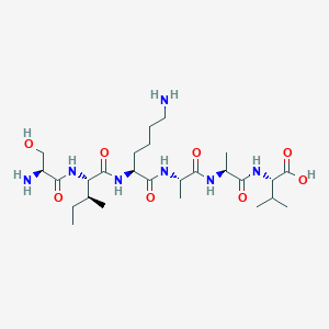 molecular formula C26H49N7O8 B12533632 L-Seryl-L-isoleucyl-L-lysyl-L-alanyl-L-alanyl-L-valine CAS No. 655230-46-9