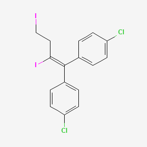 molecular formula C16H12Cl2I2 B12533679 Benzene, 1,1'-(2,4-diiodo-1-butenylidene)bis[4-chloro- CAS No. 698389-76-3