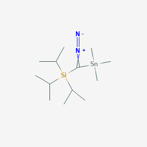 molecular formula C13H30N2SiSn B12533695 Silane, [diazo(trimethylstannyl)methyl]tris(1-methylethyl)- CAS No. 141958-17-0