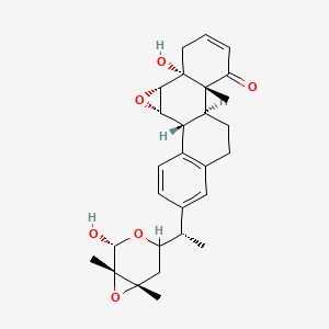 molecular formula C28H34O6 B1253373 (1R,2S,4S,5R,10R,11S)-5-hydroxy-16-[(1S)-1-[(1S,2R,6S)-2-hydroxy-1,6-dimethyl-3,7-dioxabicyclo[4.1.0]heptan-4-yl]ethyl]-10-methyl-3-oxapentacyclo[9.8.0.02,4.05,10.014,19]nonadeca-7,14(19),15,17-tetraen-9-one 