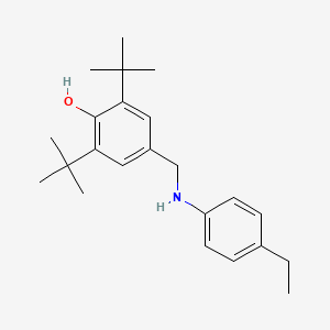 molecular formula C23H33NO B12533761 2,6-Di-tert-butyl-4-[(4-ethylanilino)methyl]phenol CAS No. 653580-03-1