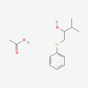 molecular formula C13H20O3Se B12533796 Acetic acid--3-methyl-1-(phenylselanyl)butan-2-ol (1/1) CAS No. 834882-62-1