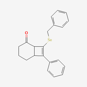 molecular formula C21H20OSe B12533813 Bicyclo[4.2.0]oct-7-en-2-one, 7-phenyl-8-[(phenylmethyl)seleno]- CAS No. 820963-16-4