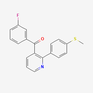 molecular formula C19H14FNOS B12533897 Methanone, (3-fluorophenyl)[2-[4-(methylthio)phenyl]-3-pyridinyl]- CAS No. 654059-05-9