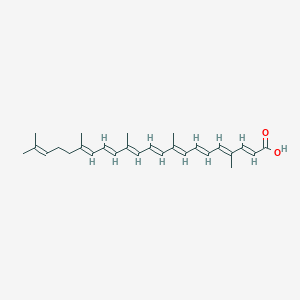 molecular formula C27H36O2 B1253397 4,9,13,17,21-Pentamethyldocosa-2,4,6,8,10,12,14,16,20-nonaenoic acid 