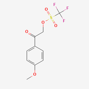 molecular formula C10H9F3O5S B12534016 Methanesulfonic acid, trifluoro-, 2-(4-methoxyphenyl)-2-oxoethyl ester CAS No. 817160-40-0