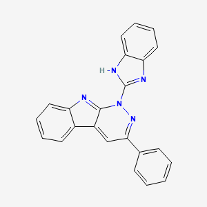 molecular formula C23H15N5 B12534075 1-(1H-Benzimidazol-2-yl)-3-phenyl-1H-pyridazino[3,4-b]indole CAS No. 141939-04-0