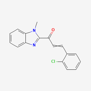 molecular formula C17H13ClN2O B12534096 3-(2-Chlorophenyl)-1-(1-methyl-1H-benzimidazol-2-yl)prop-2-en-1-one CAS No. 651715-57-0