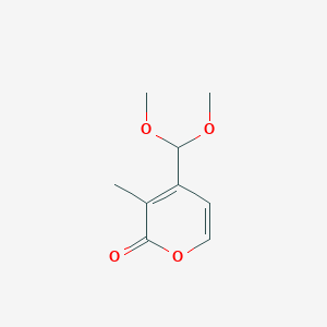 molecular formula C9H12O4 B12534138 2H-Pyran-2-one, 4-(dimethoxymethyl)-3-methyl- CAS No. 820986-07-0