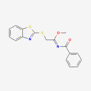 molecular formula C17H14N2O2S2 B12534160 Methyl (1Z)-2-[(1,3-benzothiazol-2-yl)sulfanyl]-N-benzoylethanimidate CAS No. 651714-23-7