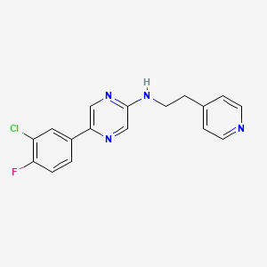 molecular formula C17H14ClFN4 B12534251 Pyrazinamine, 5-(3-chloro-4-fluorophenyl)-N-[2-(4-pyridinyl)ethyl]- CAS No. 821783-92-0