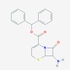 molecular formula C₂₀H₁₈N₂O₃S B125343 7-氨基-8-氧代-5-噻-1-氮杂双环[4.2.0]辛-2-烯-2-羧酸二苯甲酯 CAS No. 36923-21-4