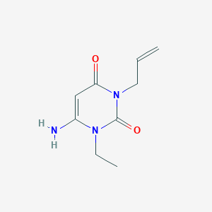 molecular formula C9H13N3O2 B125344 6-Amino-1-ethyl-3-prop-2-enylpyrimidine-2,4-dione CAS No. 63981-29-3