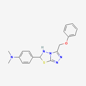molecular formula C18H19N5OS B12534458 N,N-dimethyl-4-[3-(phenoxymethyl)-5,6-dihydro-[1,2,4]triazolo[3,4-b][1,3,4]thiadiazol-6-yl]aniline 