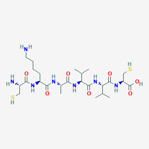 molecular formula C25H47N7O7S2 B12534478 L-Cysteinyl-L-lysyl-L-alanyl-L-valyl-L-valyl-L-cysteine CAS No. 651706-35-3