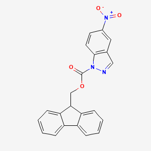 molecular formula C22H15N3O4 B12534487 (9H-Fluoren-9-YL)methyl 5-nitro-1H-indazole-1-carboxylate CAS No. 821791-63-3