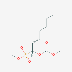 molecular formula C11H21O6P B12534490 Dimethyl {1-[(methoxycarbonyl)oxy]hept-2-en-1-yl}phosphonate CAS No. 820233-30-5