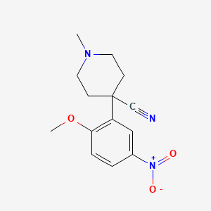 molecular formula C14H17N3O3 B12534515 4-(2-Methoxy-5-nitrophenyl)-1-methylpiperidine-4-carbonitrile CAS No. 652145-59-0