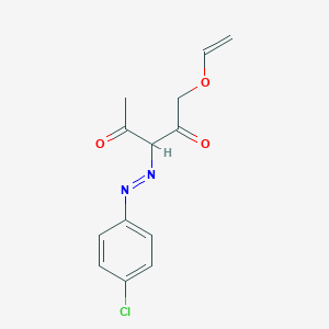 molecular formula C13H13ClN2O3 B12534529 3-[(E)-(4-Chlorophenyl)diazenyl]-1-(ethenyloxy)pentane-2,4-dione CAS No. 828913-08-2