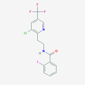 molecular formula C15H11ClF3IN2O B12534536 Benzamide, N-[2-[3-chloro-5-(trifluoromethyl)-2-pyridinyl]ethyl]-2-iodo- CAS No. 659743-90-5