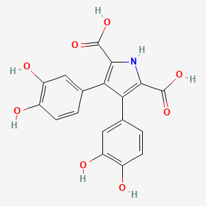 molecular formula C18H13NO8 B12534567 3,4-bis(3,4-dihydroxyphenyl)-1H-pyrrole-2,5-dicarboxylic acid CAS No. 653572-65-7