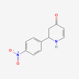 molecular formula C11H10N2O3 B12534589 4(1H)-Pyridinone, 2,3-dihydro-2-(4-nitrophenyl)- CAS No. 827622-85-5