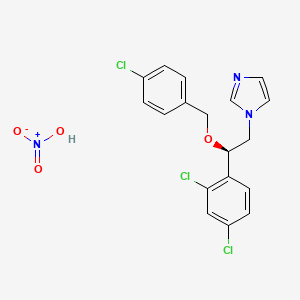 molecular formula C18H16Cl3N3O4 B1253478 (R)-econazole nitrate CAS No. 73094-40-3