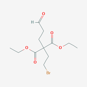 molecular formula C12H19BrO5 B12534890 Propanedioic acid, (2-bromoethyl)(3-oxopropyl)-, diethyl ester CAS No. 654673-54-8