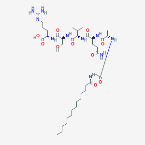molecular formula C38H70N10O10 B12535028 N-Tetradecanoylglycyl-L-alanyl-L-glutaminyl-L-valyl-L-seryl-N~5~-(diaminomethylidene)-L-ornithine CAS No. 663178-43-6