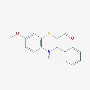 molecular formula C17H15NO2S B12535067 Ethanone, 1-(7-methoxy-3-phenyl-4H-1,4-benzothiazin-2-yl)- CAS No. 652157-78-3