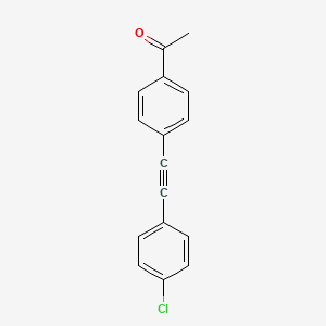 molecular formula C16H11ClO B12535190 Ethanone, 1-[4-[(4-chlorophenyl)ethynyl]phenyl]- CAS No. 725695-79-4