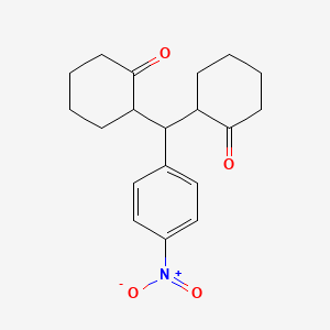 molecular formula C19H23NO4 B12535487 2,2'-[(4-Nitrophenyl)methylene]di(cyclohexan-1-one) CAS No. 141941-45-9