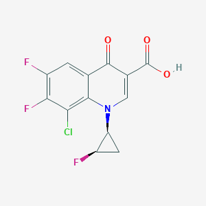 molecular formula C13H7ClF3NO3 B125356 8-chloro-6,7-difluoro-1-[(1S,2R)-2-fluorocyclopropyl]-4-oxoquinoline-3-carboxylic acid CAS No. 127199-26-2