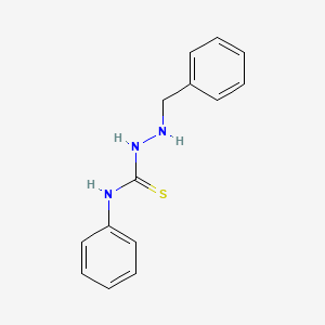 molecular formula C14H15N3S B12535608 Hydrazinecarbothioamide, N-phenyl-2-(phenylmethyl)- CAS No. 712299-41-7