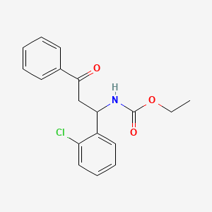 molecular formula C18H18ClNO3 B12535658 Carbamic acid, [1-(2-chlorophenyl)-3-oxo-3-phenylpropyl]-, ethyl ester CAS No. 655226-49-6