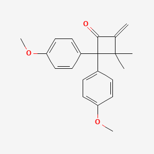 molecular formula C21H22O3 B12535796 Cyclobutanone, 2,2-bis(4-methoxyphenyl)-3,3-dimethyl-4-methylene- CAS No. 656241-64-4
